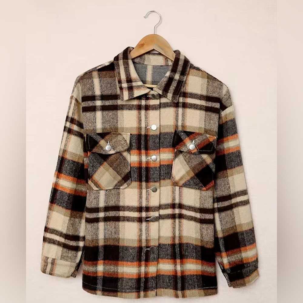 New plaid shacket flannel farmhouse country boho fall jacket grunge 90s m/l